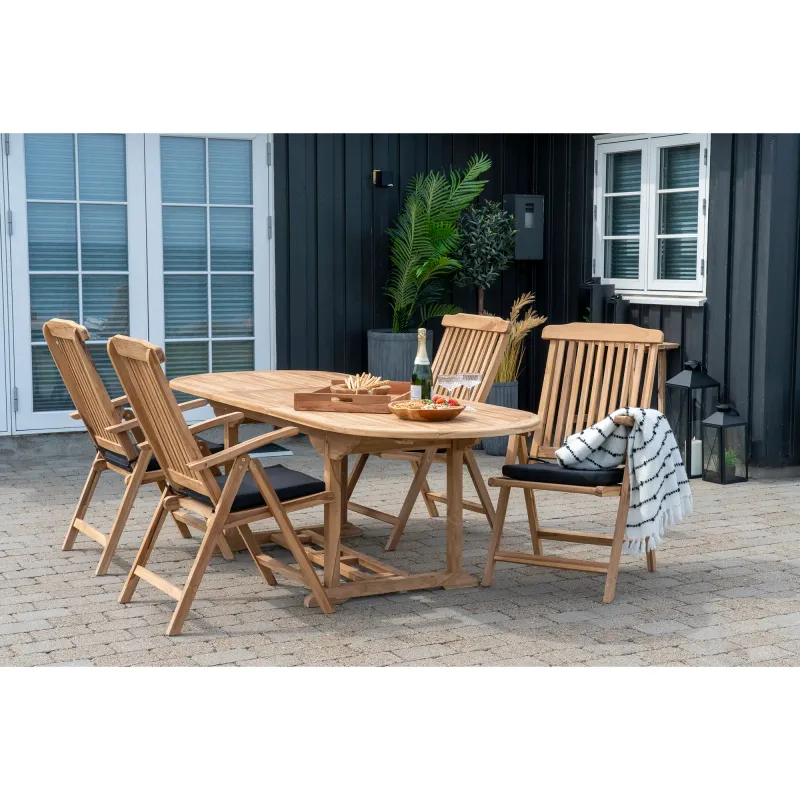 Ausziehbarer Esstisch Salamanca Teakholz Natur 90x180/240x75 cm