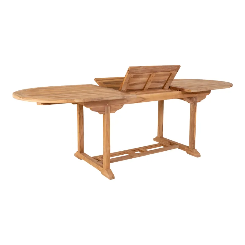 Ausziehbarer Esstisch Salamanca Teakholz Natur 90x180/240x75 cm Ausziehbarer Esstisch Salamanca, Teakholz, natur, 90x180/240x75cm. Flexibel für Schweizer Gärten.