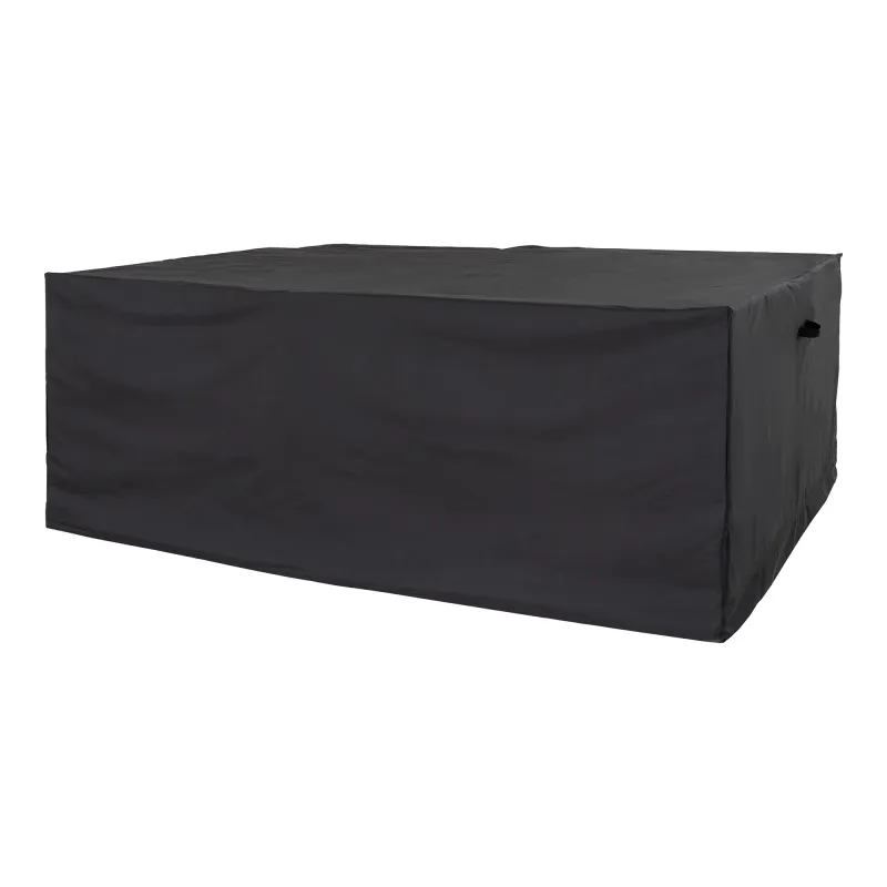 Luxushülle Abdeckung Gartenmöbel 6 Stühle Polyester Schwarz Wasserabweisend H 95 x B 155 x L 235 cm Luxuriöse Abdeckung für Gartenmöbel für 6 Stühle, schwarz, wasserabweisend, 235x155x95cm. Schutz für Schweizer Gartenmöbel.