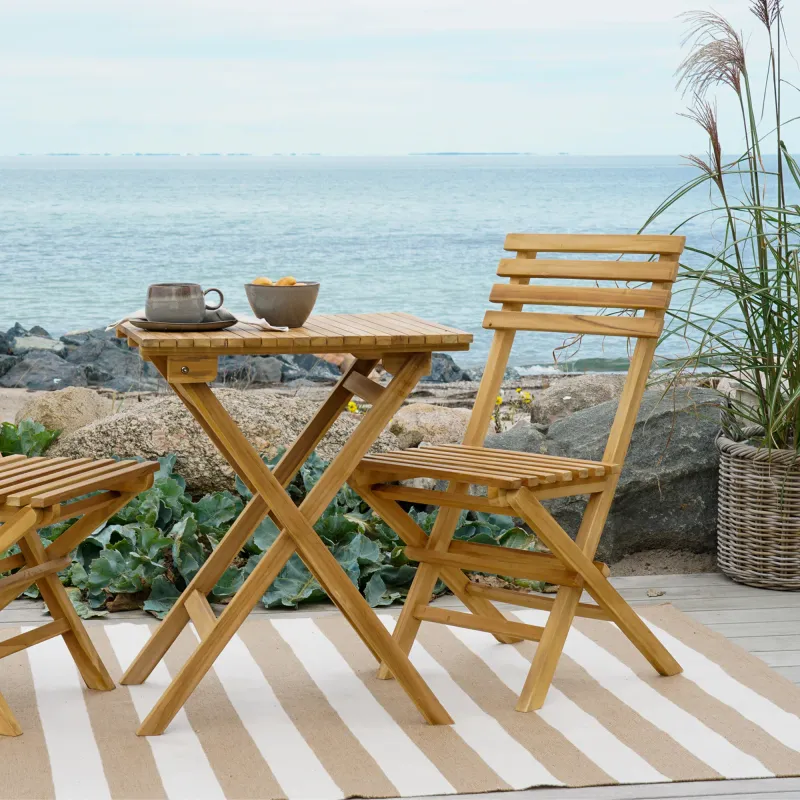 Pina Outdoor-Teppich Recycelter Kunststoff Beige/Cremeweiss 140x200 cm