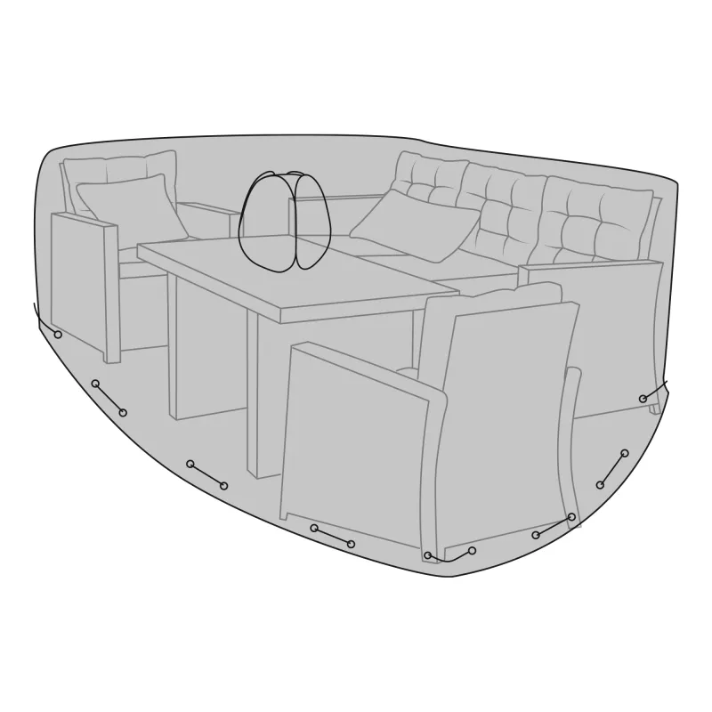Luxushülle Abdeckung Lounge Sofagarnituren Polyester Schwarz Wasserabweisend H 95 x B 180 x L 210 cm