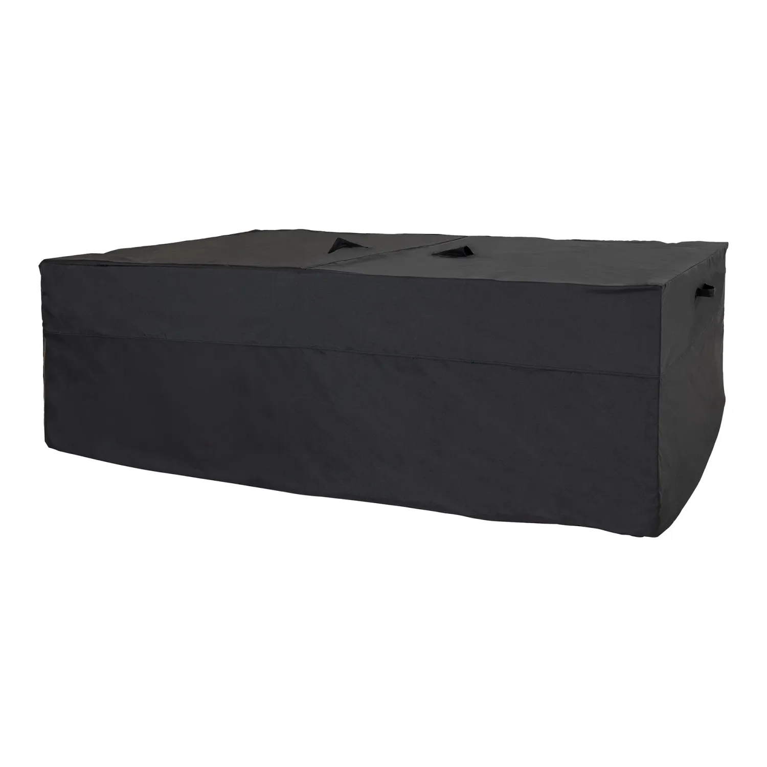 Luxuriöse Abdeckung für Lounge- und Sofagarnituren, schwarz, wasserabweisend, 210x180x95cm. Schutz für Schweizer Gartenmöbel.