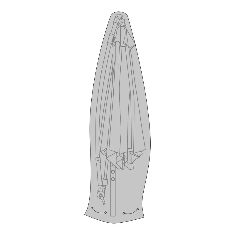 Luxushülle Schutzhülle Hängeschirm Sonnenschirm Polyester Schwarz Wasserabweisend H270 x Ø50 cm