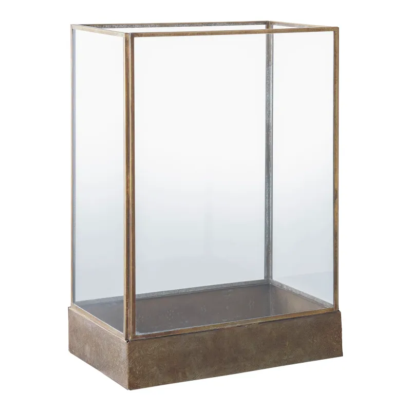 Manali Laterne Metall/Glas Antikmessing-Optik Manali Laterne, Antikmessing-Optik, Metall/Glas, 15x25x36,5cm. Stimmungsvolle Beleuchtung für Schweizer Zuhause