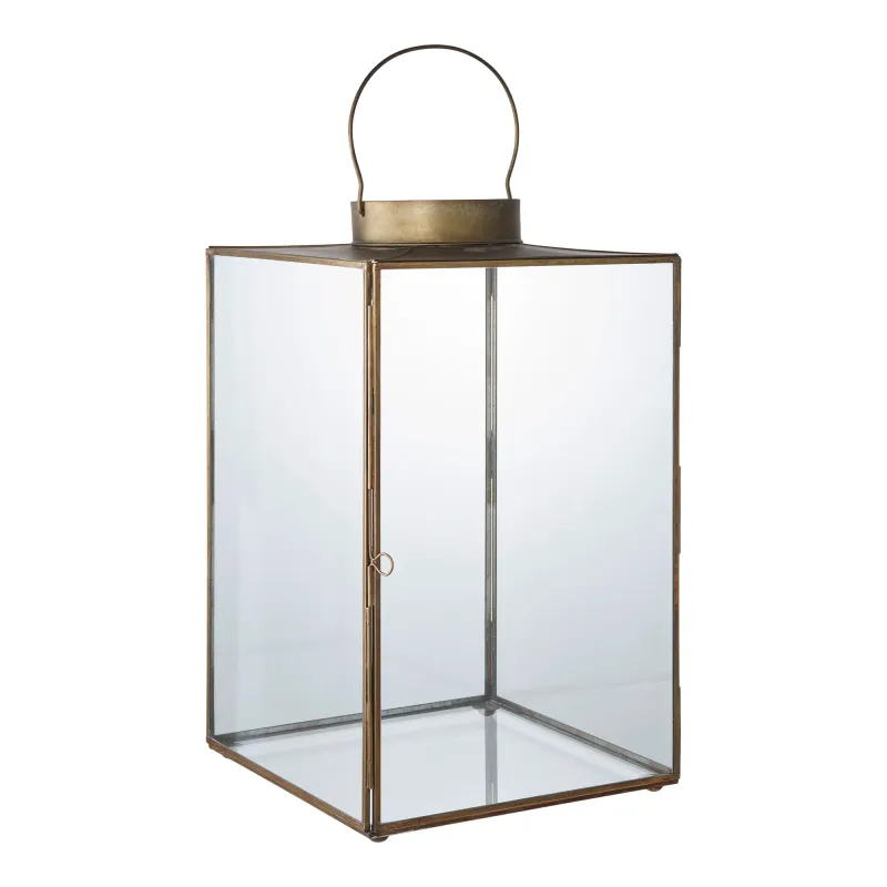 Mohali Laterne Metall/Glas Antikmessing-Optik Mohali Laterne, Antikmessing-Optik, Metall/Glas, 24,5x24,5x42cm. Stimmungsvolle Beleuchtung für Schweizer Zuhause.