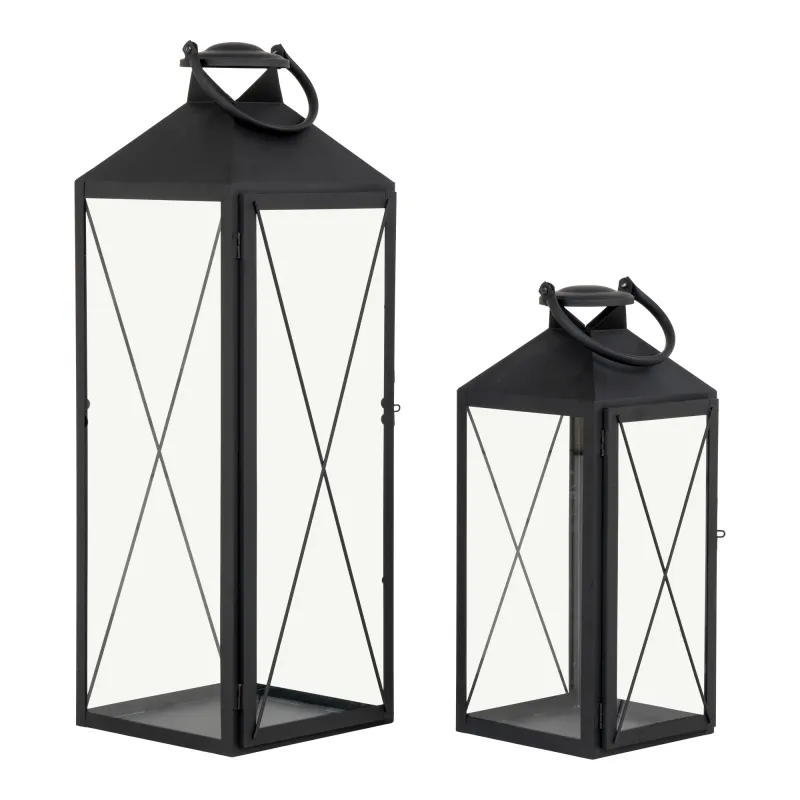 Casa Laternen 2er-Set Stahl/Glas Schwarz 2er-Set Casa Laternen, Stahl/Glas, schwarz. Stimmungsvolle Beleuchtung für Schweizer Zuhause.