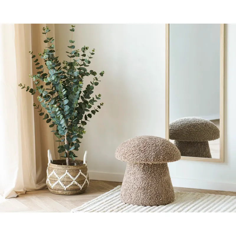 Enna Pouf Kunstfell Braun Ø45x45 cm