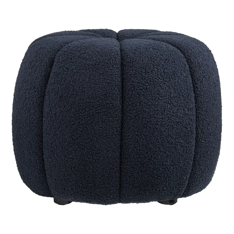 Paisley-Pouf Marineblau Teddy Ø48x38 cm Paisley-Pouf, marineblau, Teddy-Stoff, ø48x38cm. Gemütlich für Schweizer Zuhause.