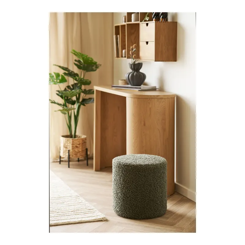 Ejby Pouf Teddy Grün Ø34x36 cm