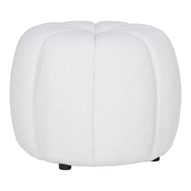 Paisley-Pouf Cremeweiss Teddy Ø48x38 cm Paisley-Pouf, cremeweiss, Teddy-Stoff, ø48x38cm. Gemütlich für Schweizer Zuhause.