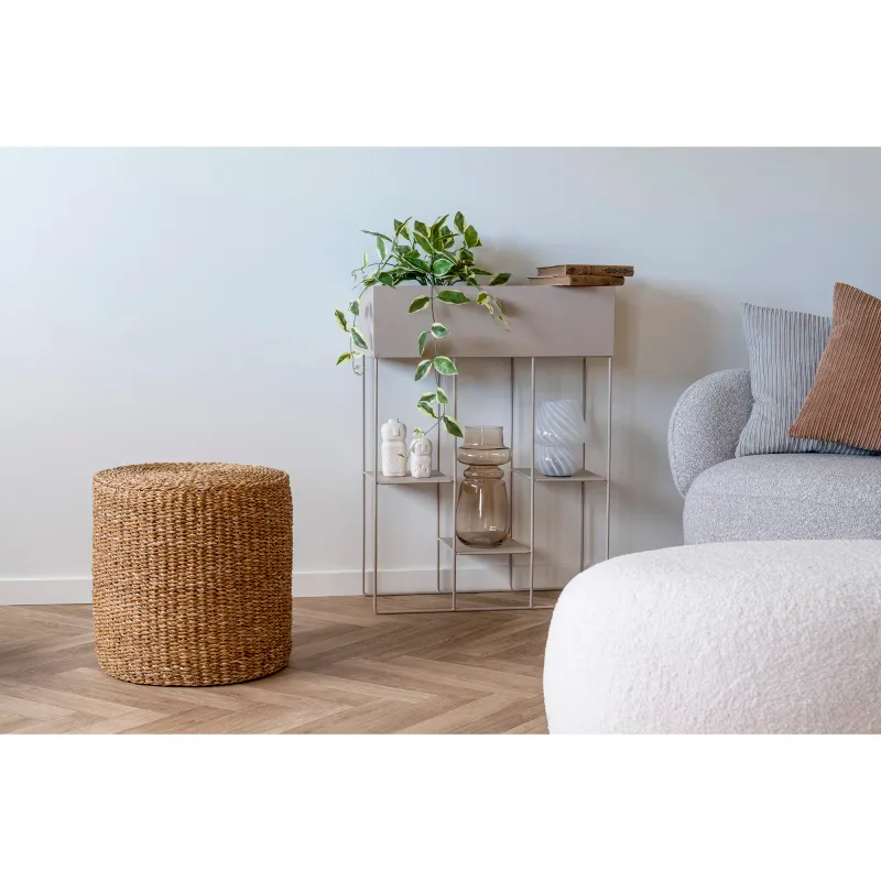 Rivera Pouf Seegras/Baumwolle Natur Ø40x40 cm