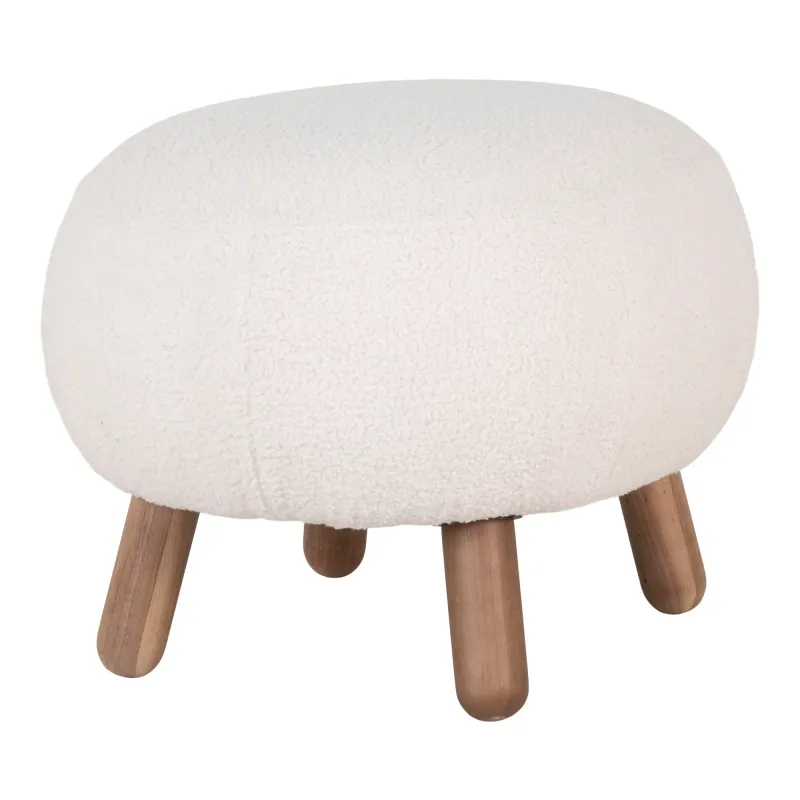 Savona Fussstütze Kunstlammfell Weiss Walnussoptik 56x47x41,5 cm Savona Fussstütze, weiss, Kunstlammfell, Walnussoptik-Beine, 56x47x41,5cm. Gemütlich für Schweizer Zuhause.