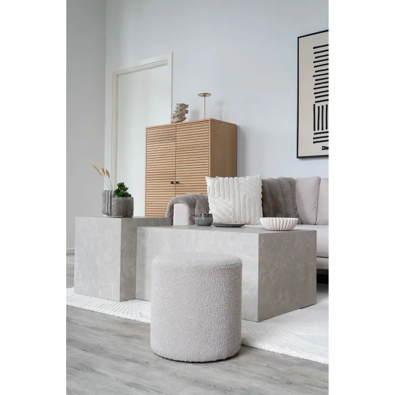 Ejby Pouf Geschlungen Beige Ø34x36 cm
