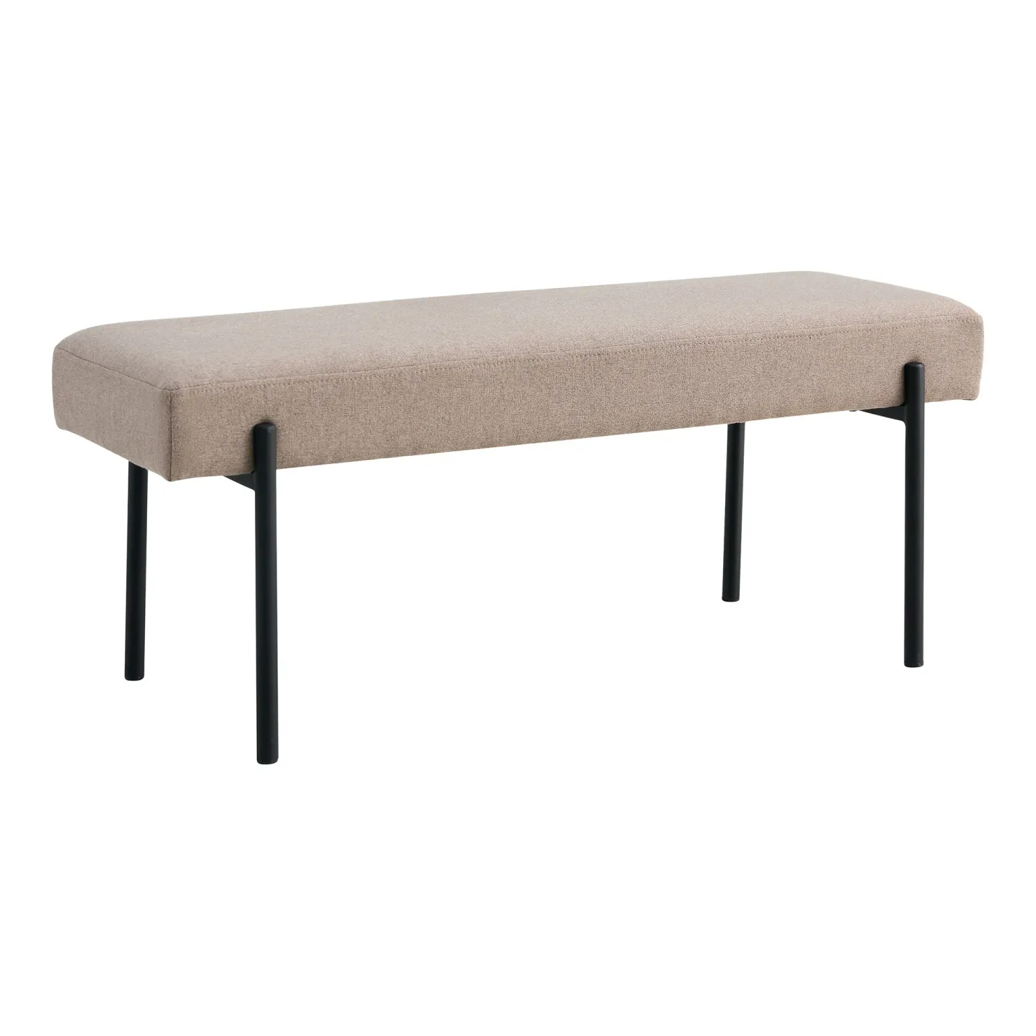 Swindon Bank Stein Polyester Schwarz Beine 100x36x42,5 cm Swindon Bench, steinfarben, Polyester, schwarze Beine, 100x36x42,5cm. Stilvoll für Schweizer Zuhause.