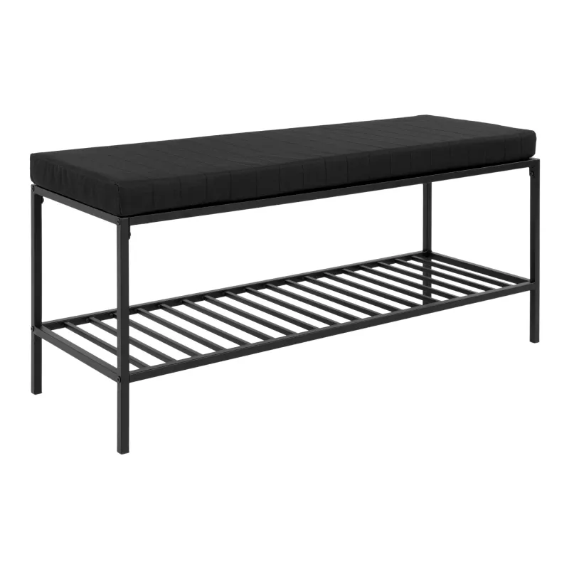 Vita Bank Kissen Ablage Schwarz Stahl 100x36x48,5 cm Vita Bank mit Kissen und Ablage, schwarz, 100x36x48,5cm. Praktisch für Ihr Schweizer Zuhause.