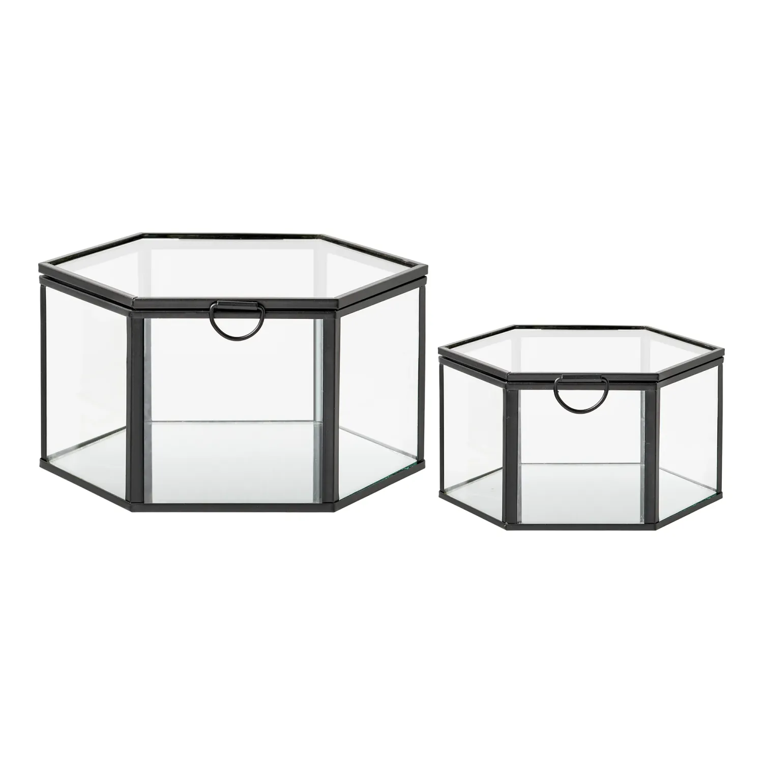Torpe Box Schachtel 2er-Set Glas/Metall Transparent/Schwarz 2er-Set Torpe Box Schachtel, Glas/Metall, transparent/schwarz. Elegante Aufbewahrung für Schweizer Zuhause.