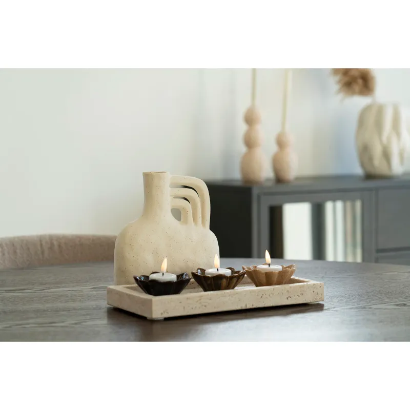 Tablett Deko-Schale Travertin Natur 30,5x15 cm