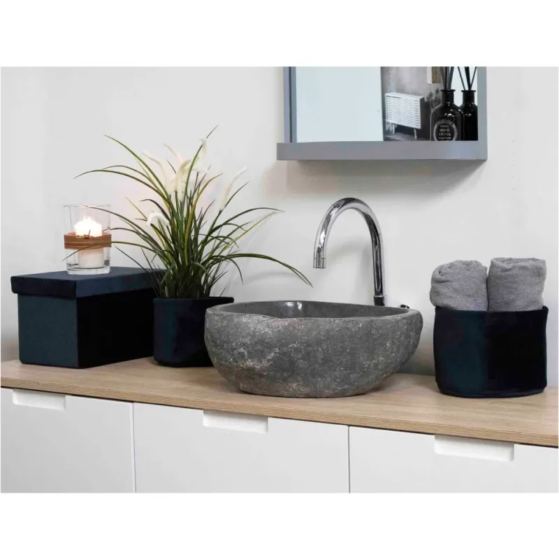 Donau-Flussstein-Lavabo Waschbecken Naturstein Handgefertigt