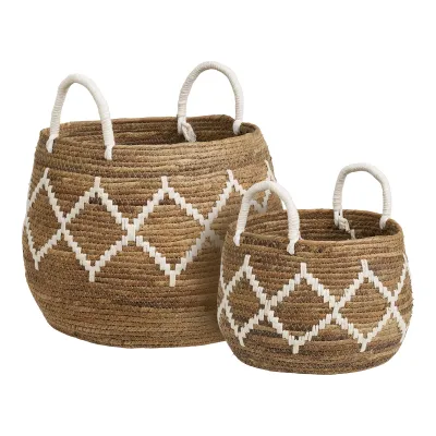 Altea-Körbe 2er-Set Bananenblatt Natur/Cremeweiss 2er-Set Altea-Körbe, Bananenblatt, natur/cremeweiss. Stilvolle Aufbewahrung für Schweizer Zuhause.