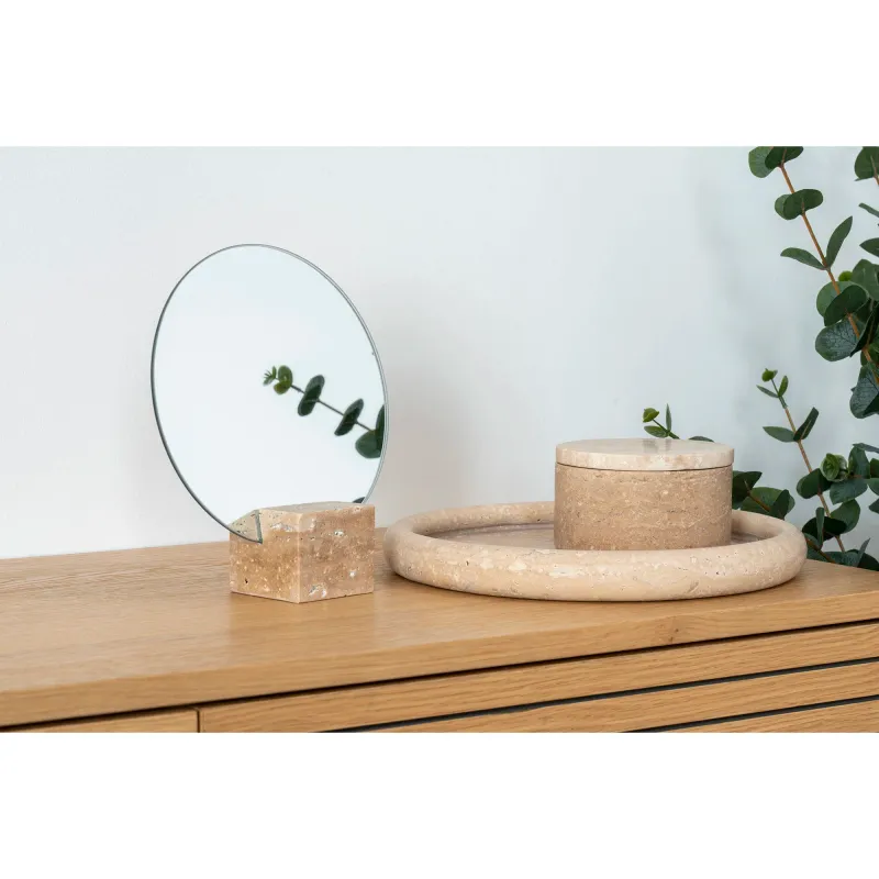Tablett Schale Travertin Natur Ø25,5 cm