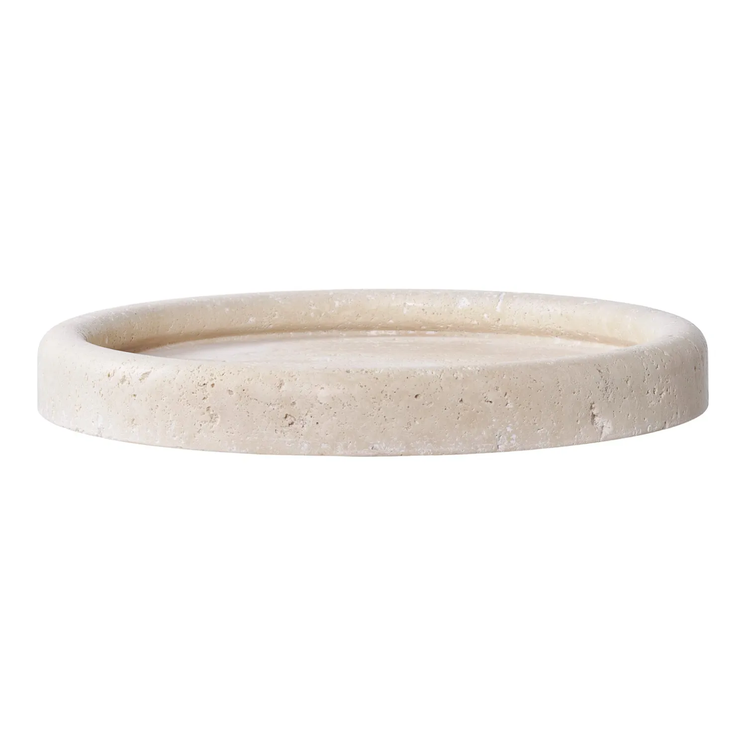 Tablett, Schale, Travertin, natur, ø25,5cm. Einzigartig für Schweizer Zuhause.