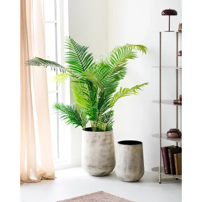 Hou Blumentopf, Pflanztopf 2er-Set Metall Antikbeige Handgefertigt