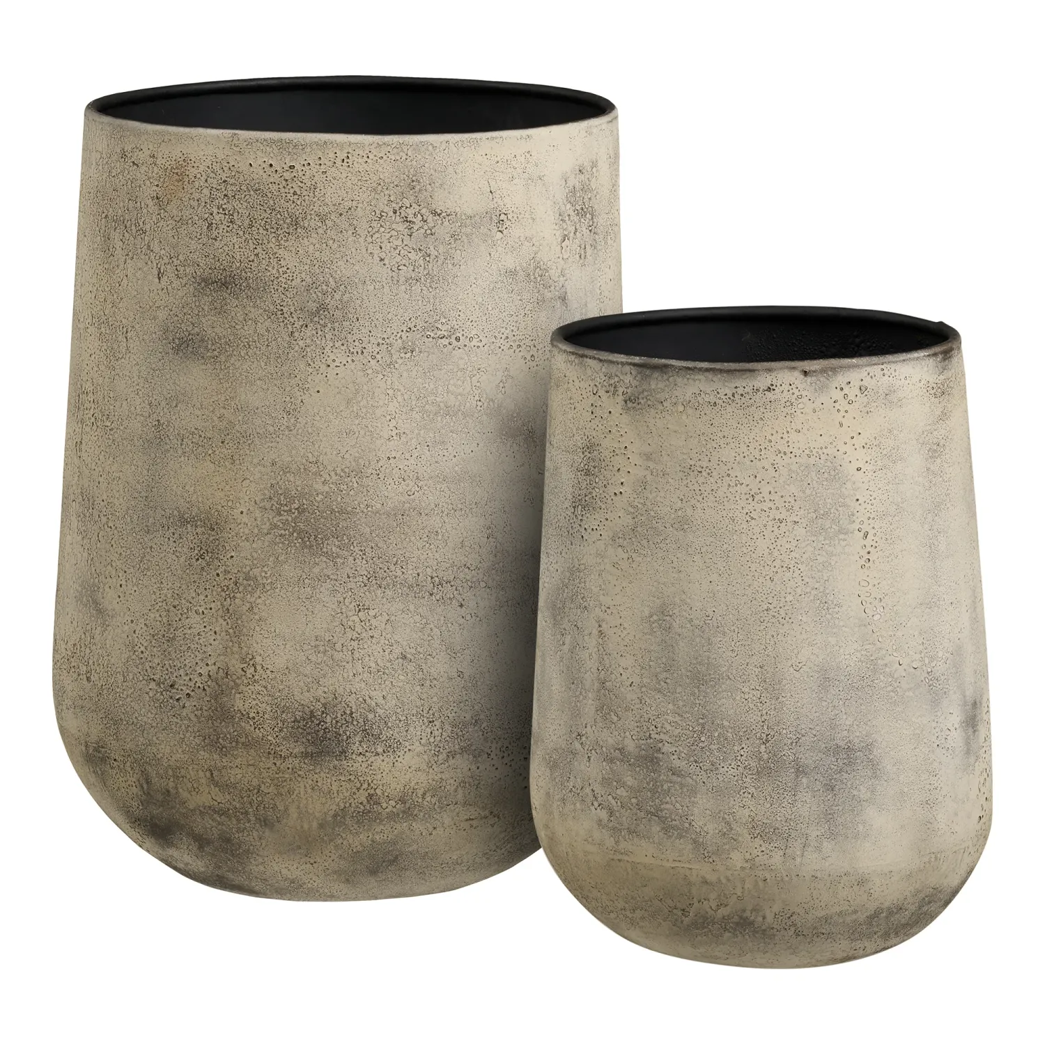 Hou Blumentopf, Pflanztopf 2er-Set Metall Antikbeige Handgefertigt 2er-Set Hou Dekorativer Blumentopf, Metall, antikbeige. Einzigartig für Ihr Schweizer Zuhause.