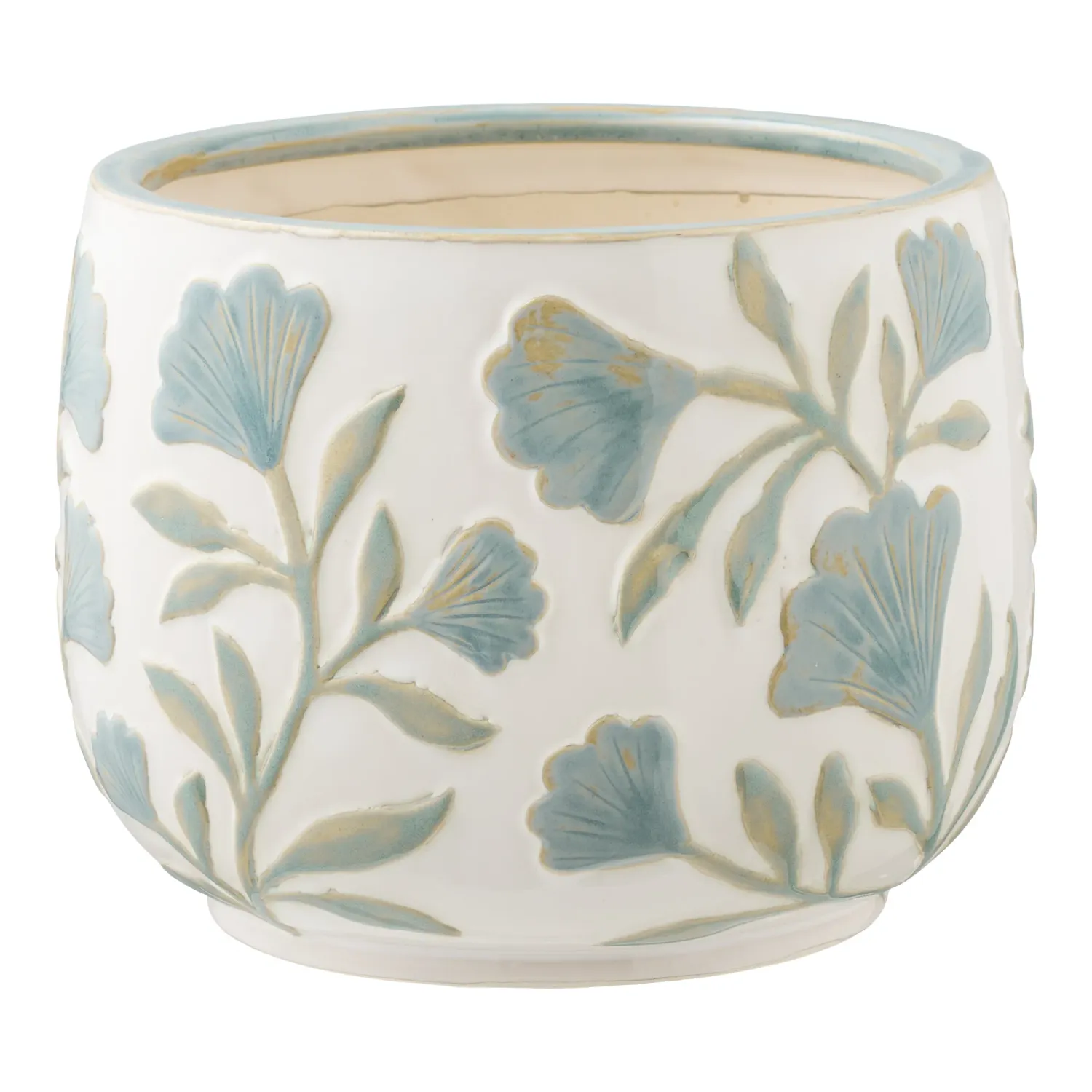 Dekorativer Blumentopf Keramik Weiss Gemischt Handgefertigt Blumentopf, Keramik, weiss gemischt, ø22,5x17,5cm. Einzigartig für Ihr Schweizer Zuhause.