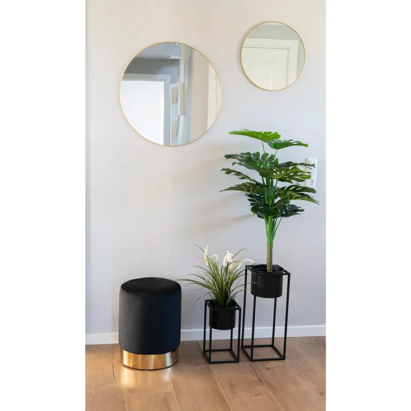 Marla Blumentöpfe Blumenständer 2er-Set Stahl Schwarz