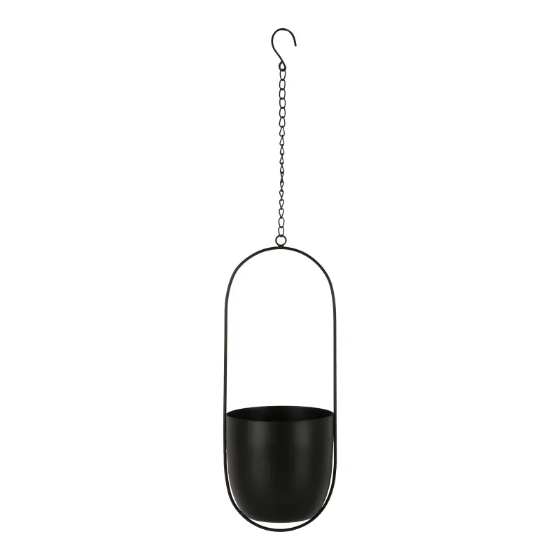 Celle Hängeblumentopf Metall Schwarz Kettenlänge 33 cm Celle Hängeblumentopf, Metall, schwarz, Kettenlänge 33cm, 15,5x14,5x37,5cm. Modern für Schweizer Zuhause.