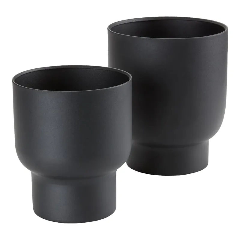 Fulda Blumentöpfe 2er-Set Metall Schwarz 2er-Set Fulda Blumentöpfe, Metall, schwarz, ø14x16cm, ø16x19cm. Modern für Schweizer Zuhause.