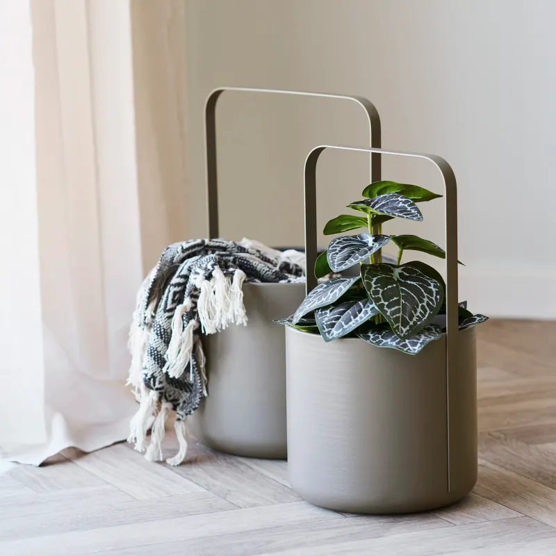 Blumentopf 2er-Set Stahl Braun