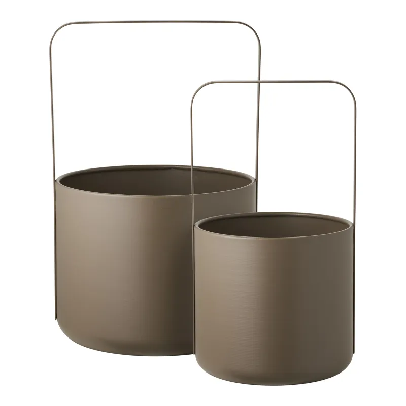 Blumentopf 2er-Set Stahl Braun 2er-Set Blumentopf, Stahl, braun, 19x35cm, 24,5x38,5cm. Modern für Ihr Schweizer Zuhause.