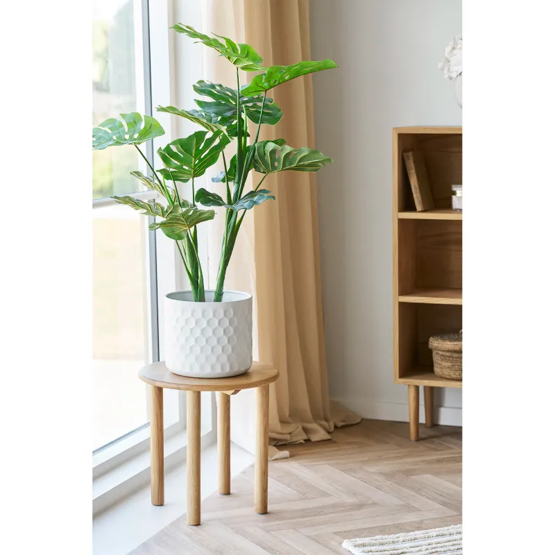 Moderner Blumentopf Stahl Weiss Ø24,5x21 cm