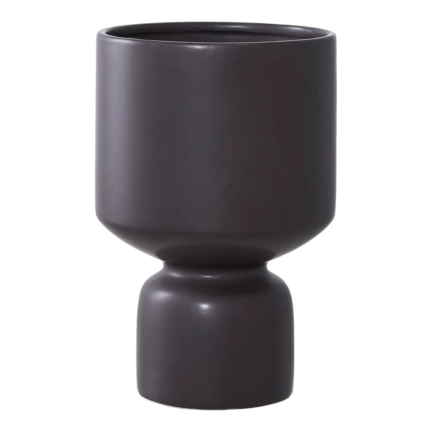 Blumentopf, Pflanzentopf, Keramik, schwarz, ø15x23,5cm. Modern für Schweizer Zuhause.