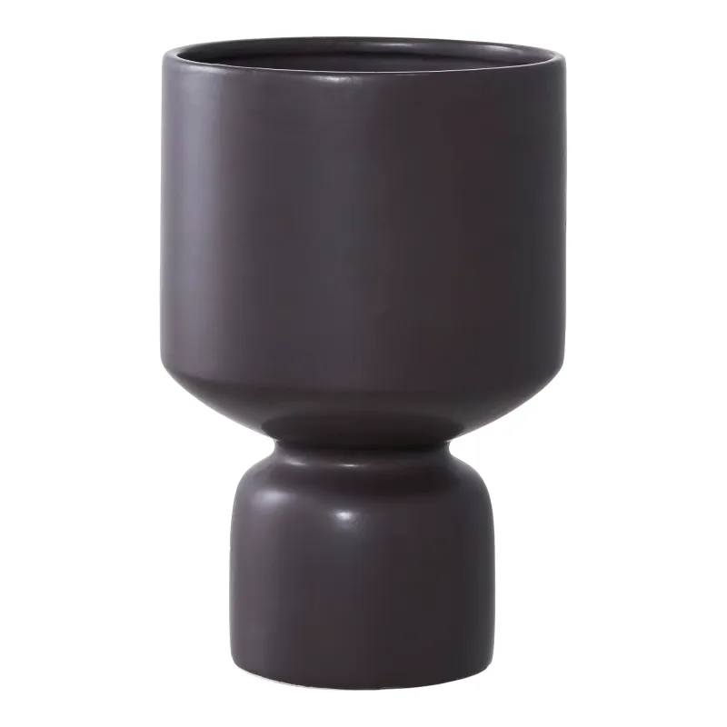 Blumentopf Pflanzentopf Keramik Schwarz Ø15x23,5 cm Blumentopf, Pflanzentopf, Keramik, schwarz, ø15x23,5cm. Modern für Schweizer Zuhause.