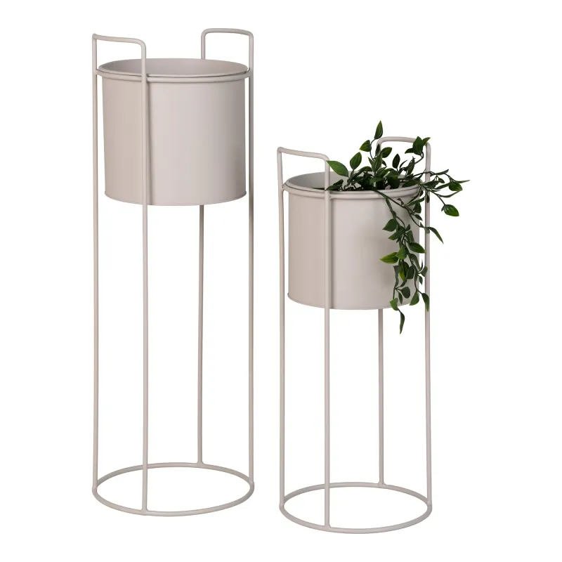 Rabo Blumentopf Blumenständer 2er-Set Stahl Sand 2er-Set Rabo Blumentopf, Blumenständer, Stahl, Sand, ø20xH50, ø25xH65. Modern für Schweizer Zuhause.