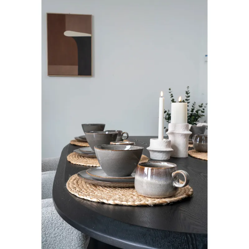 Selma Bowl Schale 4er-Set Keramik ø15x9 cm Grau/Braun Reaktive Glasur
