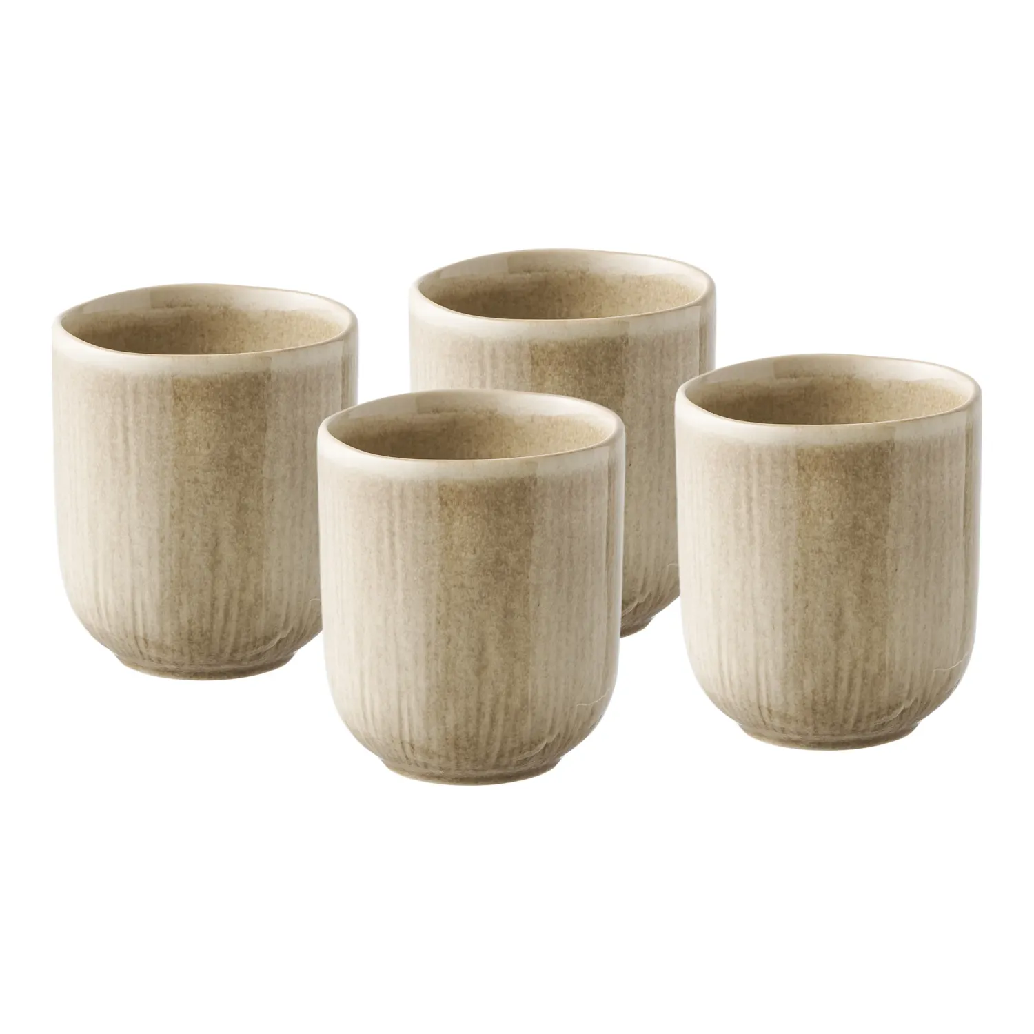 4er-Set Viola-Becher, Keramik, beige, ø8x9,5cm. Einzigartig für Schweizer Kaffeepausen.
