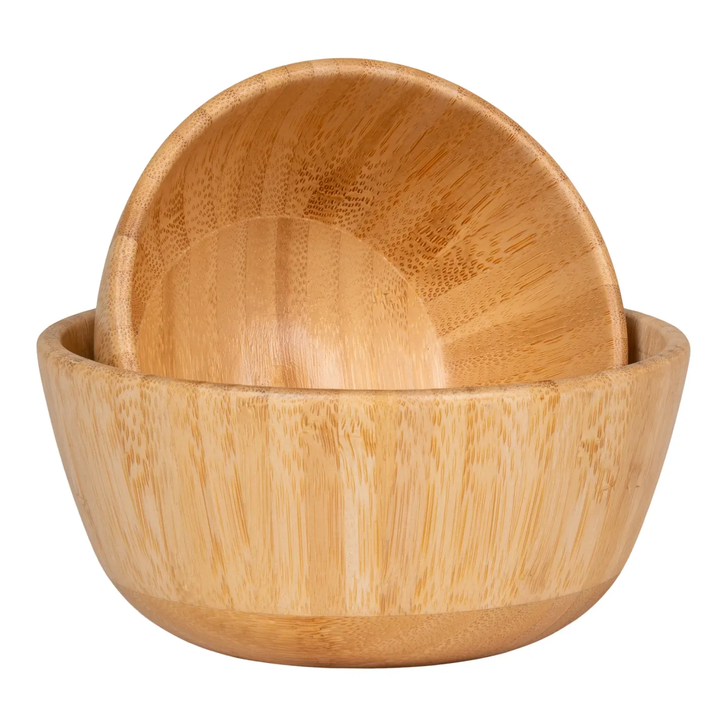 2er-Set Chefalu Bowl, Schüssel, Bambus, Natur, ø12,7x6,5cm, ø14,9x7cm. Natürlicher Charme für Schweizer Küchen.