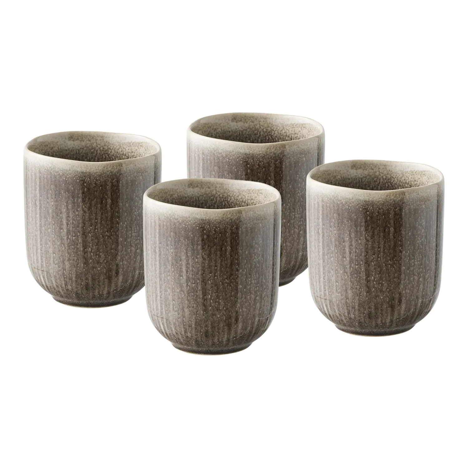4er-Set Viola-Becher, Keramik, grau, ø8x9,5cm. Einzigartig für Schweizer Kaffeepausen.