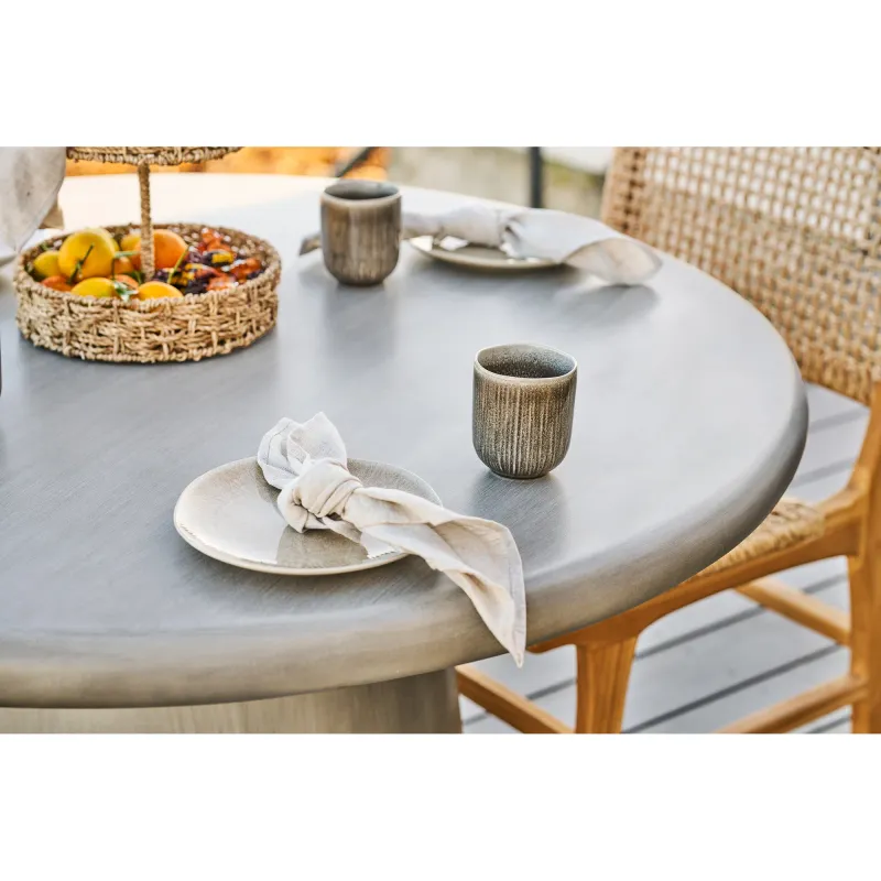 Viola-Becher 4er-Set Keramik Grau Reaktive Glasur