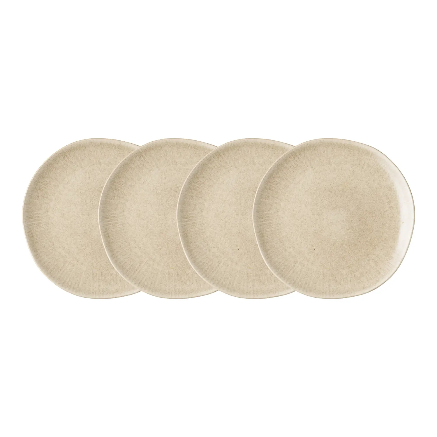 4er-Set Viola Teller, Mittagsteller, Keramik, beige, ø21cm. Einzigartig für Schweizer Esstische.
