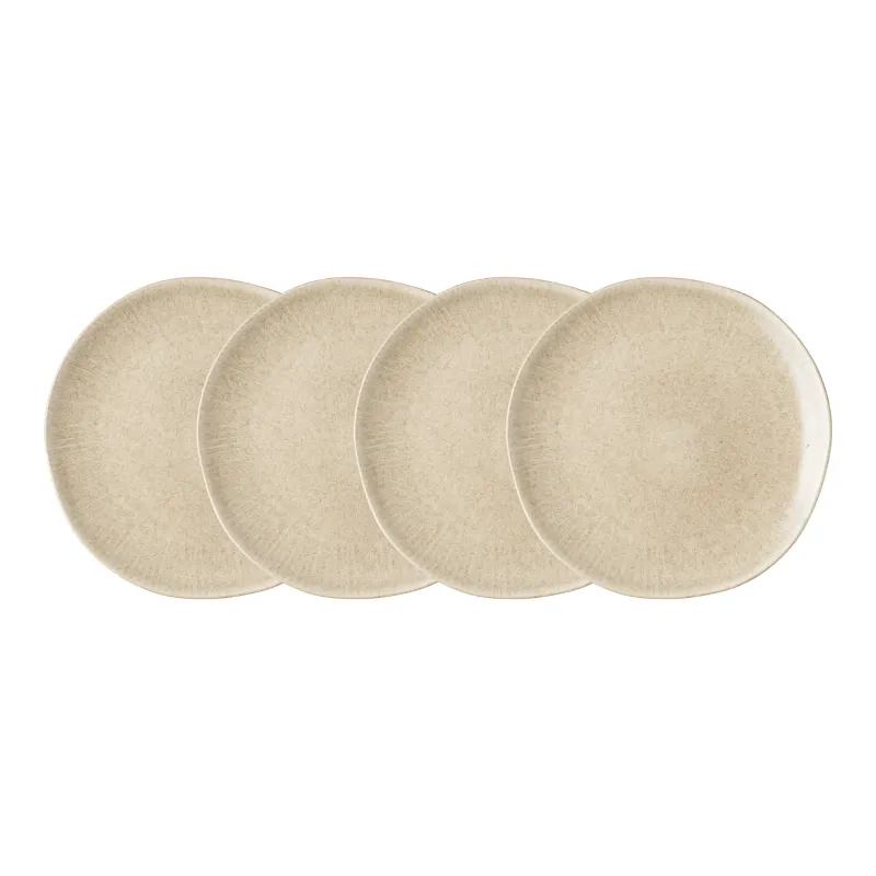 Viola Teller Essteller ø21 cm 4er-Set Keramik Beige Reaktive Glasur 4er-Set Viola Teller, Mittagsteller, Keramik, beige, ø21cm. Einzigartig für Schweizer Esstische.
