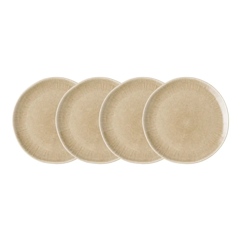 Viola Speiseteller 4er-Set ø27 cm Keramik Beige Reaktive Glasur 4er-Set Viola Speiseteller, Keramik, beige, ø27cm. Einzigartig für Schweizer Esstische.