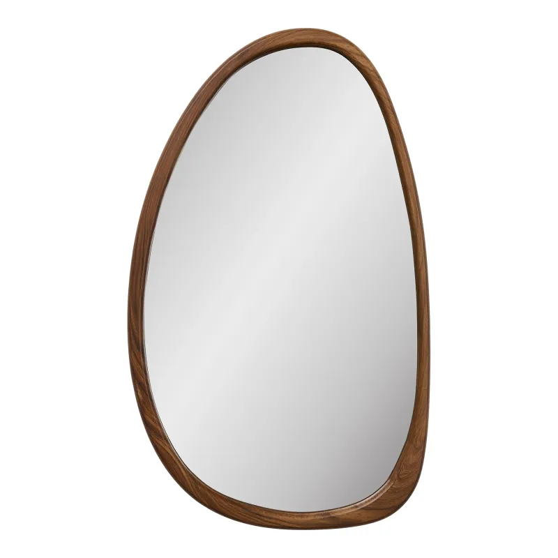Luxon-Spiegel, Wandspiegel, organische Form, Holzoptik, 38,5x64,5cm. Modernes für Schweizer Zuhause.