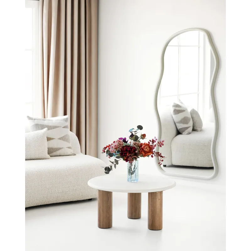Grosser Bega Spiegel Organische Form Beige 89x180 cm