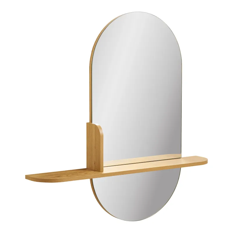 Barco Spiegel mit Ablage, Eichenoptik, 92x15x94,5cm. Modern für Schweizer Zuhause.
