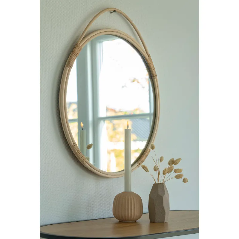 Kleiner Spiegel Rattan Natur Ø50 cm