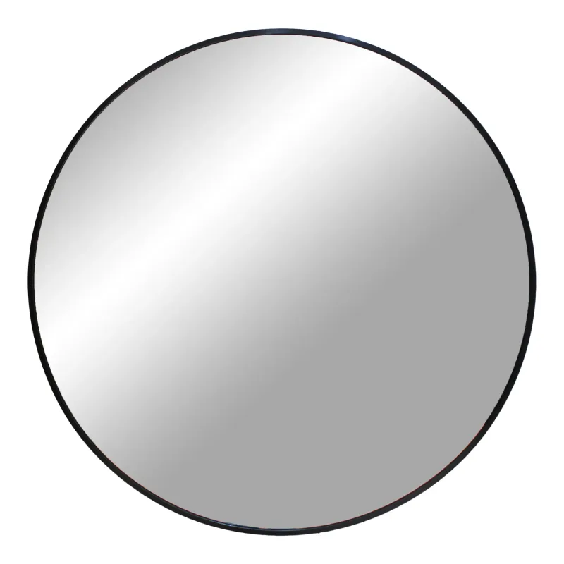 Madrid Mirror, Spiegel, Aluminium, schwarz, ø80cm. Modern für Schweizer Zuhause.